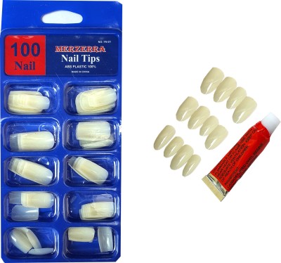 TopLine Chauhan TopFinder™ Combo Pack- (100pc+12pc Extra+Glue Set) White Small Medium Long Artificial Nails different size Professional Reusable Fake Nail Art Acrylic Stylish DIY Decor Cosmetic Decoration Tool Women Girls…(1 Items in the set)