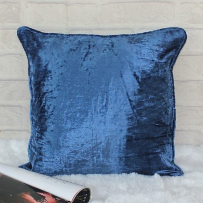 Dekor World Plain Cushions & Pillows Cover(Pack of 2, 50 cm*50 cm, Dark Blue)