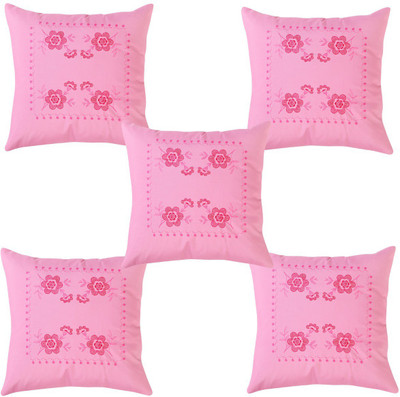 TURIYA Cotton Cushions Cover(40 cm*40 cm, Pack of 5, Pink)