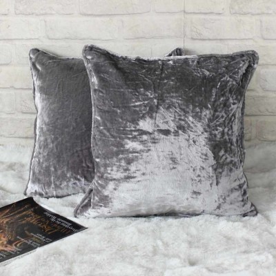 Dekor World Plain Cushions & Pillows Cover(Pack of 2, 30 cm*30 cm, Silver)