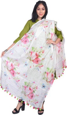 G M HANDLOOM Cotton Blend Floral Print Women Dupatta