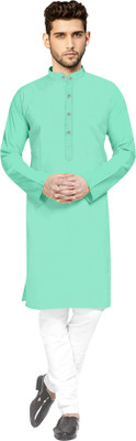 FABWAX Men Solid Straight Kurta(Light Green)