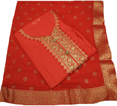 Soul Essence Cotton Blend Embroidered Salwar Suit Material