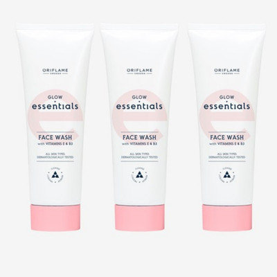 Oriflame Glow Essentials  with Vitamins E & B3 Pack Of 3 Face Wash(125 ml)