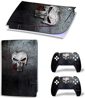 Skinny PS5 Skin The Punisher for PlayStation 5 Disc Edition 1x Console Skin, 2x Dualsense Controller Skin  Gaming Accessory Kit(Silver, For PS5)