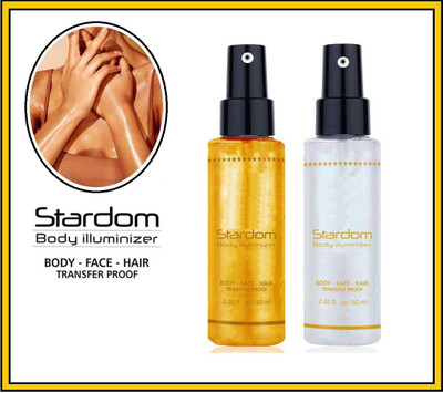 ADJD SHIMMERY SHINY & LIQUID SPRY BODY & HAIR HIGHLIGHTER GOLD OR SILVER SHINY HIGHLIGHTER Highlighter(GOLD OR SILVER)