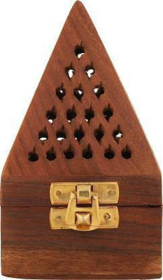 Vigeeyan Wooden Handmade Incense Sticks Holder Wooden Pyramid Incense Box Fragrance Stand Holder Agarbati Dhoop Loban Dani Wooden Incense Holder Wooden Incense Holder(Brown)