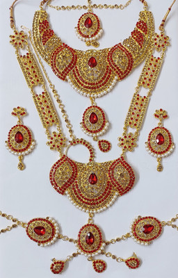 Bridal Alloy Gold-plated Red, Gold Jewellery Set(Pack of 1)