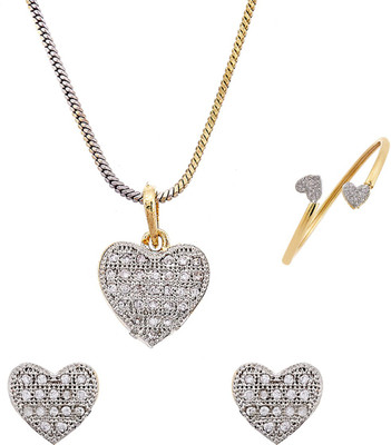 ZENEME Alloy Gold-plated Silver Jewellery Set(Pack of 1)