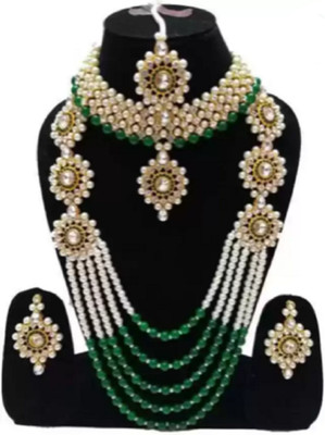 SKRP TRADERS Alloy Gold-plated Green Jewellery Set(Pack of 1)