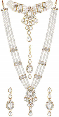 White pearl Alloy Gold-plated White Jewellery Set(Pack of 1)