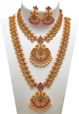 SUNDHA CREATION Copper Gold-plated Multicolor Jewellery Set(Pack of 1)