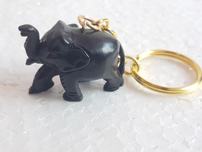 DKJ HANDICRAFT Ebony wood black elephant key chain Key Chain