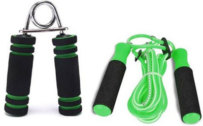 CLOVERBYTE Adjustable Foam Handle Skipping Rope With Hand Grip Fitness Grip Combo Fitness Skipping And Hand Grip Fitness Accessory Kit Kit