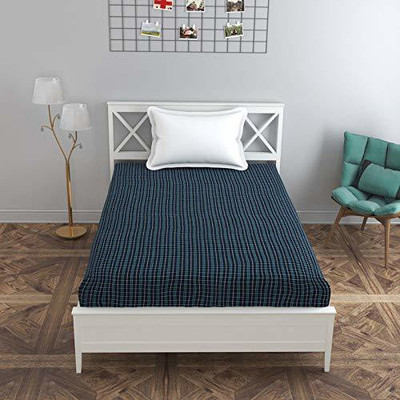 7 CLOUDS INDIA Zippered Single Size Breathable Mattress Cover(Blue)