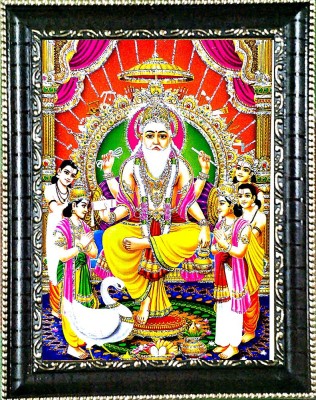 SUNINOW VISHWAKARMA JI PHOTO FRAME | GOD PHOTO FRAMES | Hindu god photo | bhagwan photo | small size photo of 7x 5 inch Religious Frame