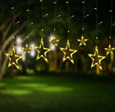 THE CLICK INDIA 16 LEDs 3.05 m Yellow Steady Star Rice Lights(Pack of 1)