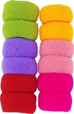 SHD COLLECTIONS Small Thick Rubberbands Cottonwool, Extra Soft Bun,Ponytail Holders MultiColored Pair Pack of 12 Rubber Band (Multicolor) Rubber band Rubber Band(Pack of 12)