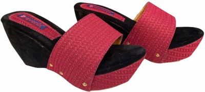 Bravonix Women Wedges(Red , 8)