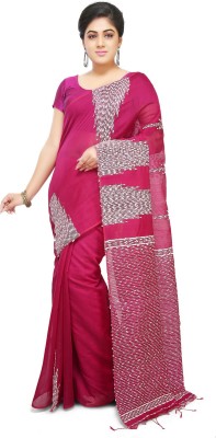 crochetin Self Design Bollywood Art Silk Saree(Magenta)