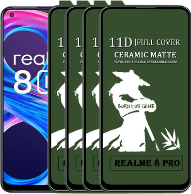 MaxR Edge To Edge Tempered Glass for REALME 8 PRO(Pack of 4)