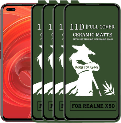 MaxR Edge To Edge Tempered Glass for REALME X50 PRO(Pack of 4)