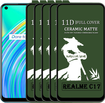 MaxR Edge To Edge Tempered Glass for REALME C17(Pack of 5)