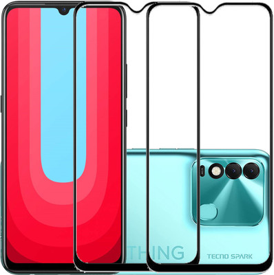 VIGHNAD Edge To Edge Tempered Glass for Tecno Spark 8(Pack of 2)