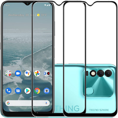 VIGHNAD Edge To Edge Tempered Glass for Tecno Spark 8(Pack of 2)