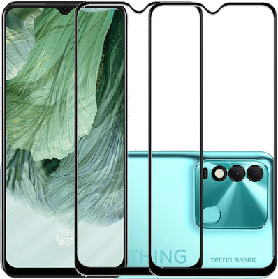 VIGHNAD Edge To Edge Tempered Glass for Tecno Spark 8(Pack of 2)