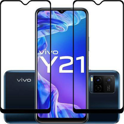CHEPSU Edge To Edge Tempered Glass for VIVO Y21(Pack of 2)