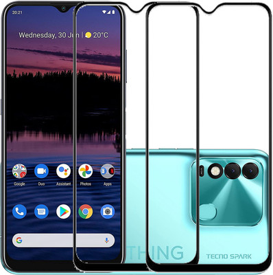 VIGHNAD Edge To Edge Tempered Glass for Tecno Spark 8(Pack of 2)