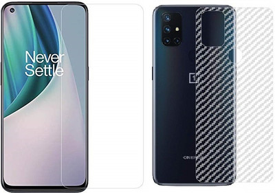 Bodoma Front and Back Screen Guard for OnePlus Nord N10 Pack Of 2(Pack of 2)