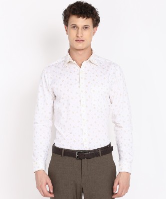 Next Look by Raymond Men Printed Formal White Shirt