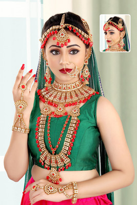 Candy Jewellers Copper Gold-plated Red, White Jewellery Set(Pack of 1)