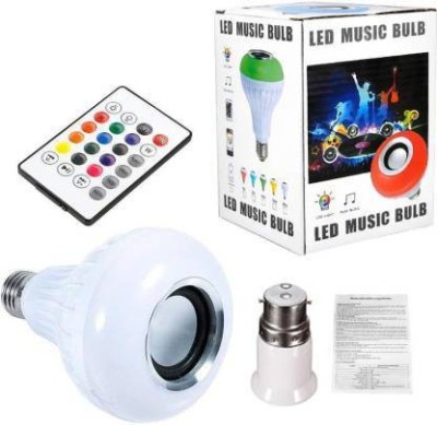 Clownfish Ready To Play Colour Changing Smart Led Music Bulb Remote Controller Bluetooth Music Bulb With 5 MTR WIRE 1 Betten Holder Or 1 2 Pin Top 7W LED And 3W Speaker For Party Home Decor Musici Bulb WIth Remote Smart Bulb+ Smart Bulb Light Strip