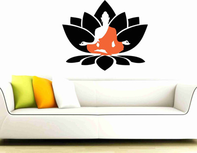 Stickerberry 60 cm mediating GOD Buddha Wall Stickers Self Adhesive Sticker(Pack of 1)