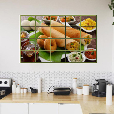 Archi Graphics Studio 77 cm Archi graphics dossa with sauce (Decorative Kitchen wall stickers size 77x48) Self Adhesive Sticker(Pack of 1)