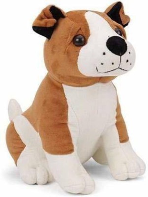 Wrodss Bull Dog Puppy Soft Plush Toy Premium High Quality - 25 Cm (Brown, White) - 11 inch  - 25 cm(Brown)