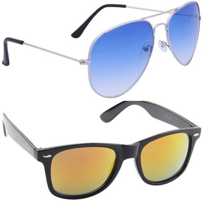 Dervin Aviator Sunglasses(For Men & Women, Blue, Brown)