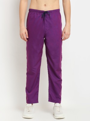 JAINISH Solid Men Purple Track Pants