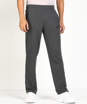 PUMA ESS Logo Pants Solid Men Grey Track Pants