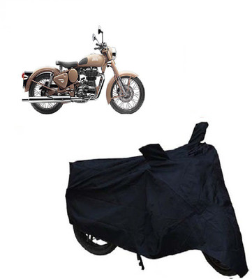 Auto Age Two Wheeler Cover for Royal Enfield(Black)