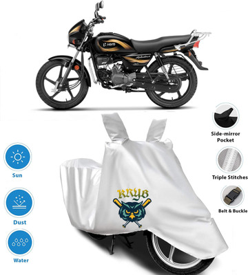 AutoGalaxy Waterproof Two Wheeler Cover for Hero(Splendor Plus, Silver)