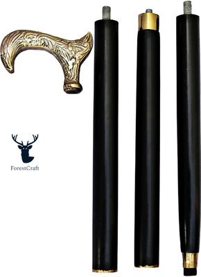 forest craft Brass Golden Handle With Sheesham Wood Walking Stick