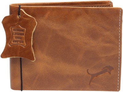 WILD EDGE Men Casual Tan Genuine Leather Wallet(10 Card Slots)