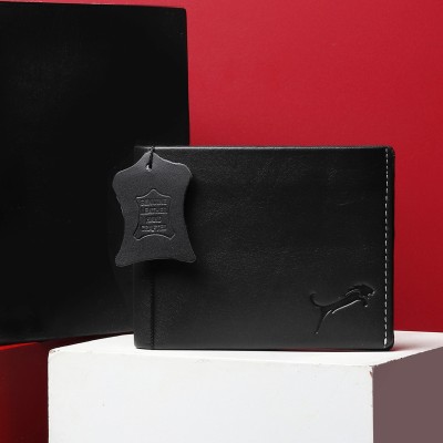 WILD EDGE Men Trendy Black Genuine Leather Wallet(8 Card Slots)
