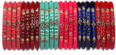 Rijoli Glass Zircon Bangle Set(Pack of 24)