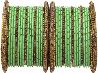 Rijoli Metal Zircon Bangle Set(Pack of 34)