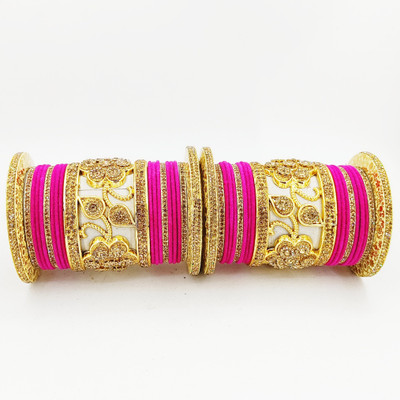 Royal Bangles Metal Zircon Bangle Set(Pack of 38)